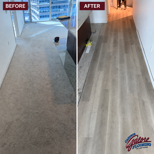 New waterproof LVP flooring by Carpets Galore in a Las Vegas home