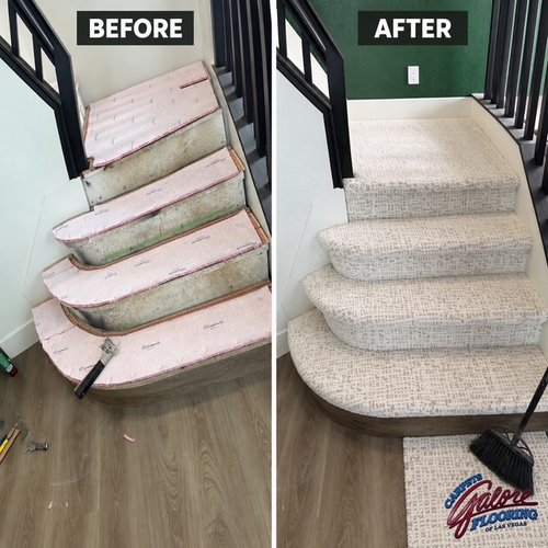 New carpeted stairs in a Las Vegas home