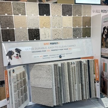 Flooring swatches at Carpets Galore