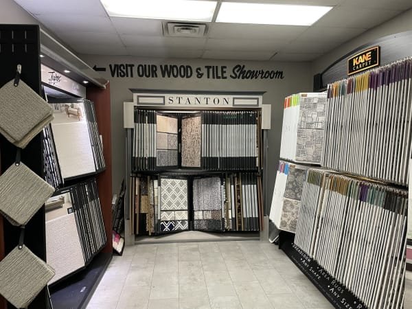 Flooring display in a local flooring showroom in Las Vegas, NV